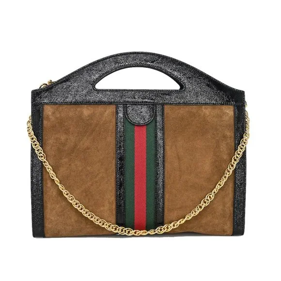 Gucci Ophidia Cut Out Suede & Leather Top Handle/ Shoulder - Picture 4 of 10